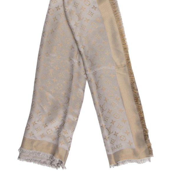 LOUIS VUITTON Monogram Shine Silk Shawl - Picture 2 of 3